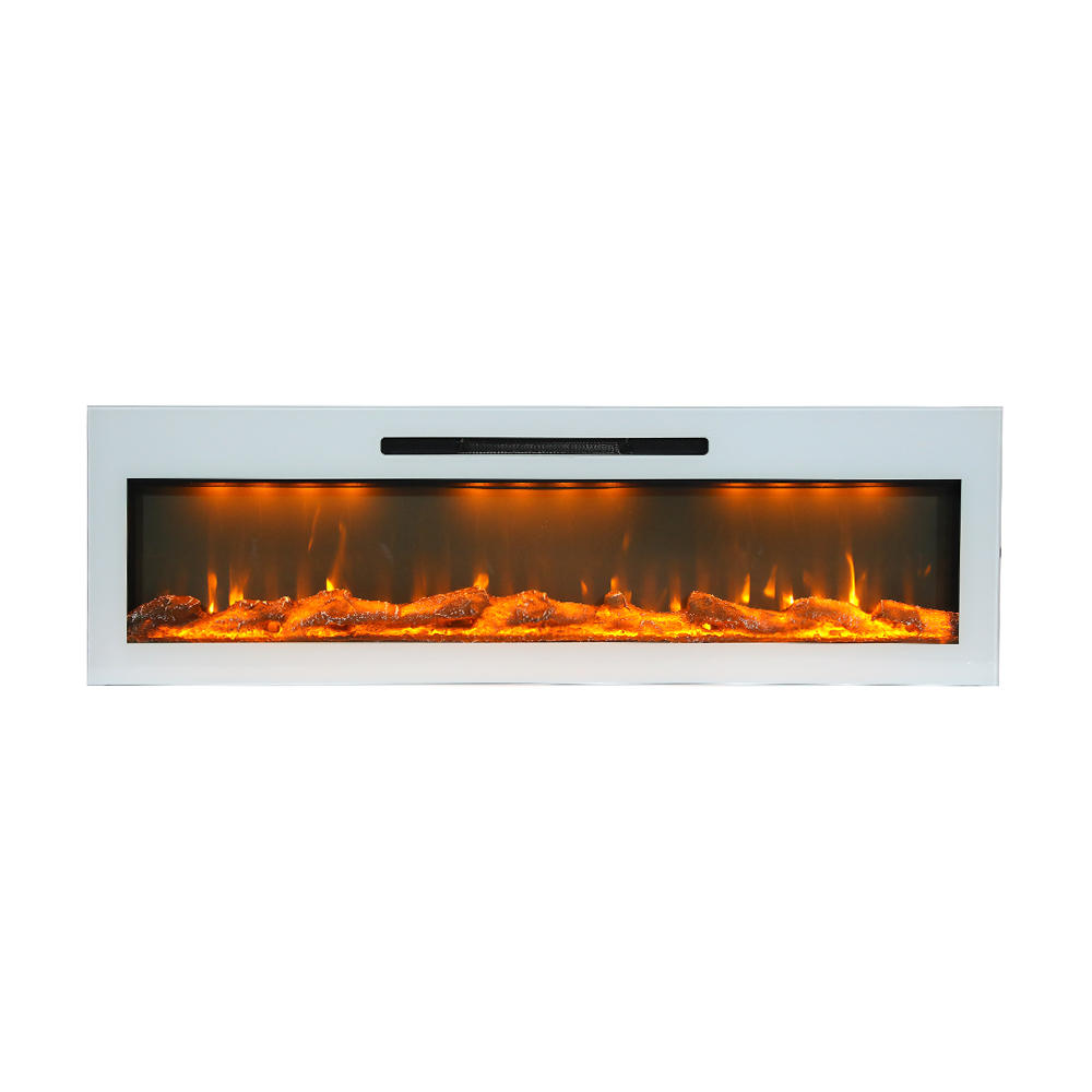 51” Wall Mounted Colorful Fireplace with Ceiling Light Adjustable Color
